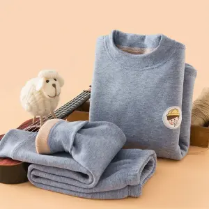 Children's Thermal Underwear Set, Fleece Long Johns for Boys and Girls, 2-14Y.