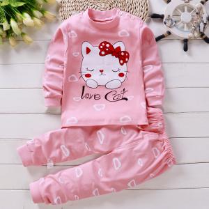 Cotton Baby Girl Clothing Set – Winter & Spring Pajamas, 0-5 Years, Cartoon Casual.
