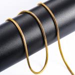 "Stainless Steel Square Snake Chain Necklace – Gold Color, 0.9-2.4mm, for Men & Women"