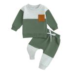 Baby Boys 2PC Sweatshirt & Pants Set – Toddler Fall/Winter Outfit.