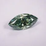 VVS1 Moissanite Beads: Natural blue-green marquise bead