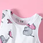 PatPat 2PC Baby Girl Cotton Cardigan & Elephant Print Tank Dress Set – Soft & Comfortable.